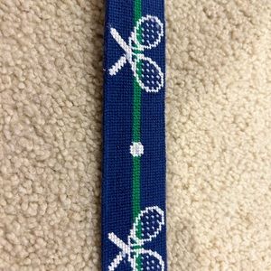 NWT Men’s Smathers & Branson Needlepoint Belt (Tennis)